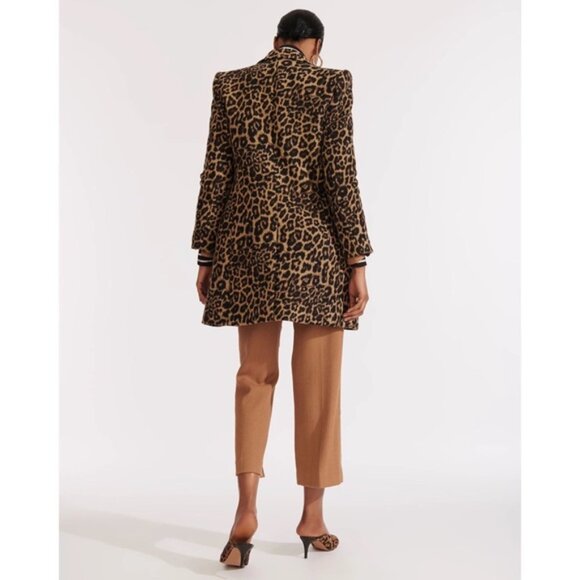 Veronica Beard Senna Leopard Dickey Trench Coat | Size 12 | Designer Outerwear - Picture 2 of 16